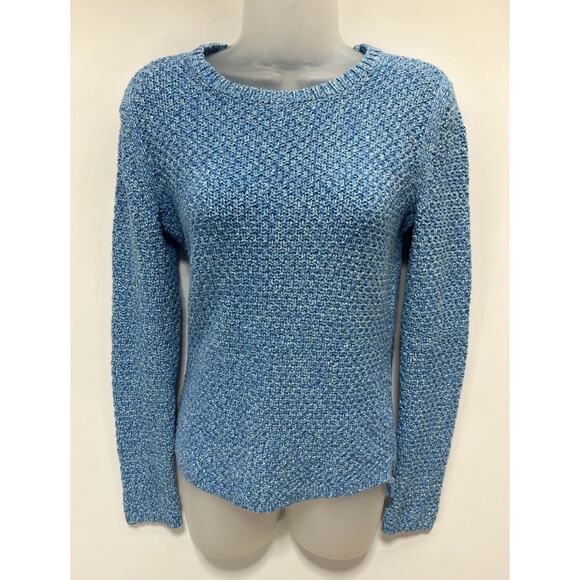 TALBOTS Baby Blue Long Sleeve Knit Sweater Size XS Side Zipper - Picture 1 of 8